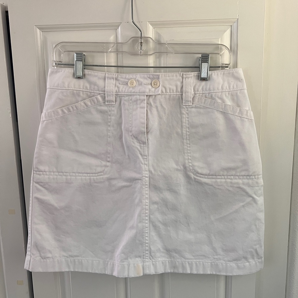 White Cargo Mini Skirt